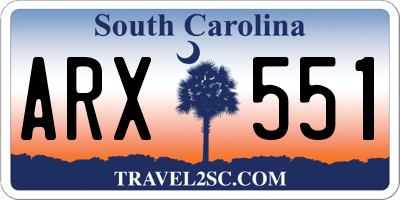 SC license plate ARX551