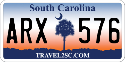 SC license plate ARX576