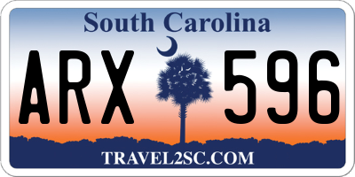 SC license plate ARX596