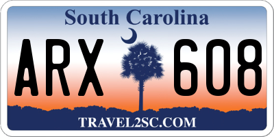 SC license plate ARX608