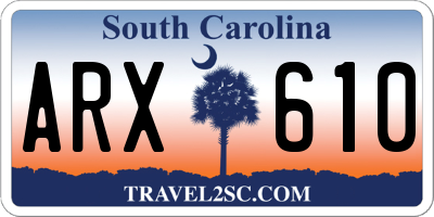 SC license plate ARX610