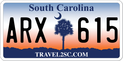 SC license plate ARX615