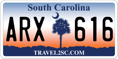 SC license plate ARX616