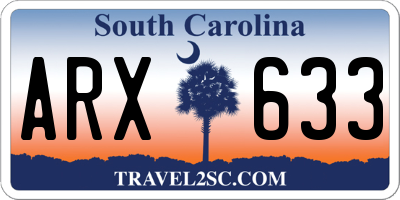SC license plate ARX633