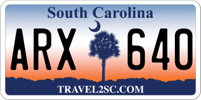 SC license plate ARX640