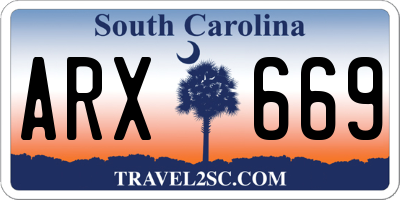 SC license plate ARX669
