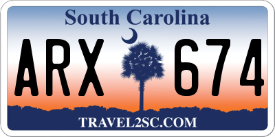 SC license plate ARX674