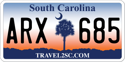 SC license plate ARX685