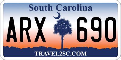 SC license plate ARX690