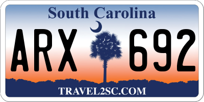 SC license plate ARX692
