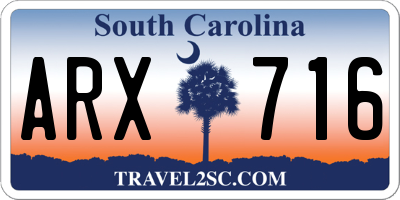SC license plate ARX716