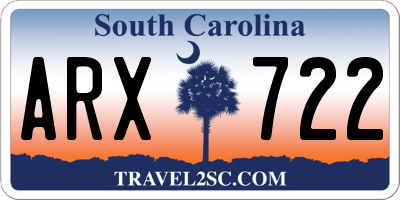 SC license plate ARX722