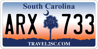 SC license plate ARX733