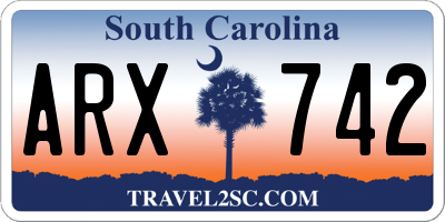 SC license plate ARX742