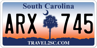 SC license plate ARX745