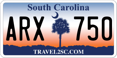 SC license plate ARX750