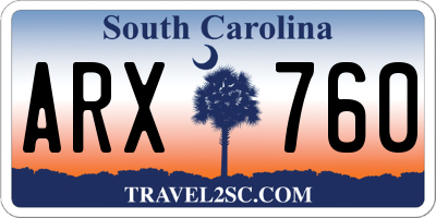 SC license plate ARX760