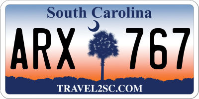 SC license plate ARX767