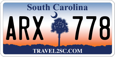 SC license plate ARX778