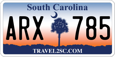 SC license plate ARX785