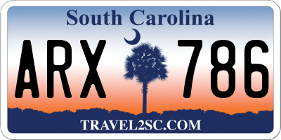 SC license plate ARX786