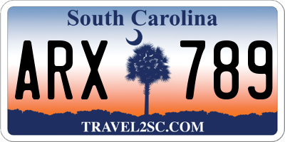 SC license plate ARX789