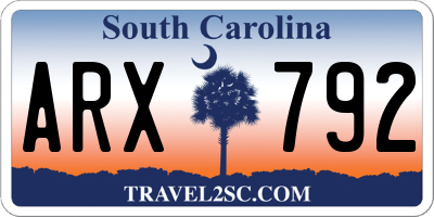 SC license plate ARX792