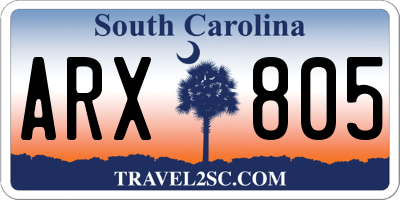 SC license plate ARX805