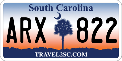 SC license plate ARX822