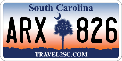 SC license plate ARX826