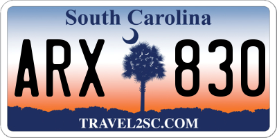 SC license plate ARX830