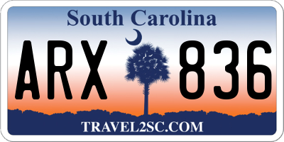 SC license plate ARX836