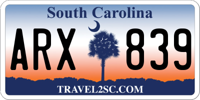 SC license plate ARX839
