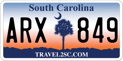 SC license plate ARX849
