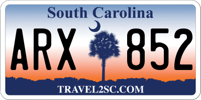 SC license plate ARX852
