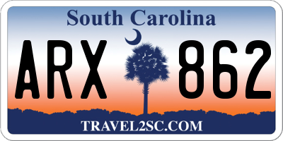 SC license plate ARX862