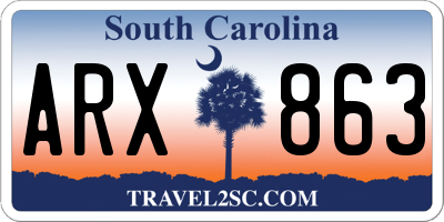 SC license plate ARX863