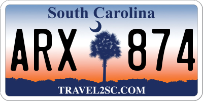 SC license plate ARX874