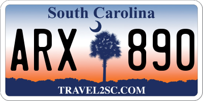SC license plate ARX890