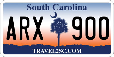 SC license plate ARX900
