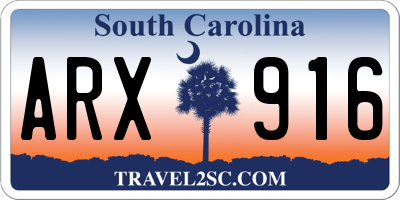 SC license plate ARX916