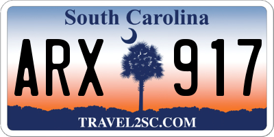 SC license plate ARX917