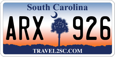 SC license plate ARX926