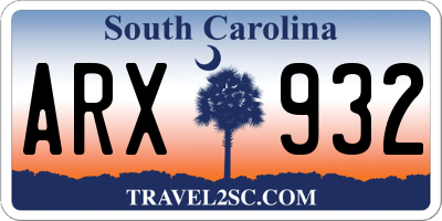 SC license plate ARX932