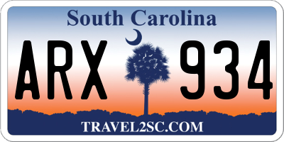 SC license plate ARX934