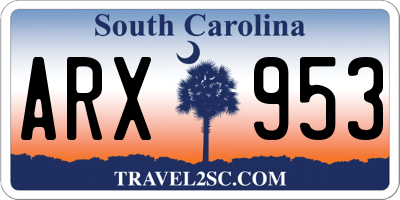 SC license plate ARX953