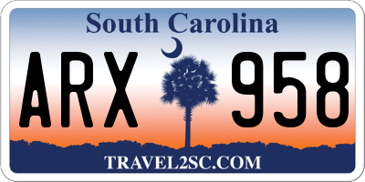 SC license plate ARX958
