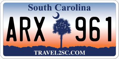 SC license plate ARX961