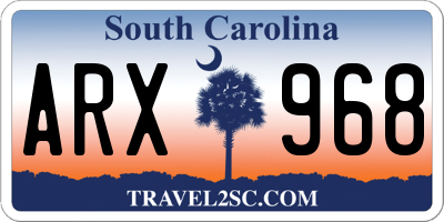 SC license plate ARX968