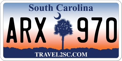SC license plate ARX970